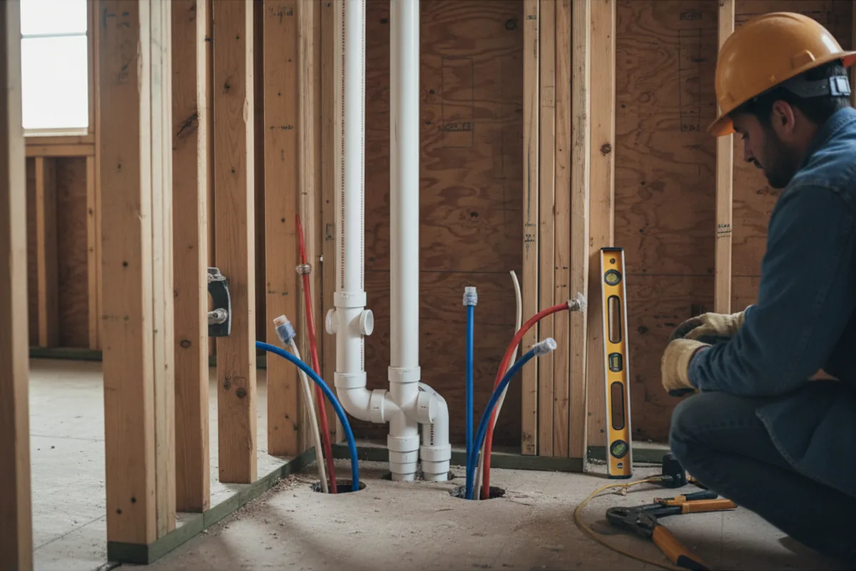 Drain and supply rough-in during Sump Pump Repair in Bessemer