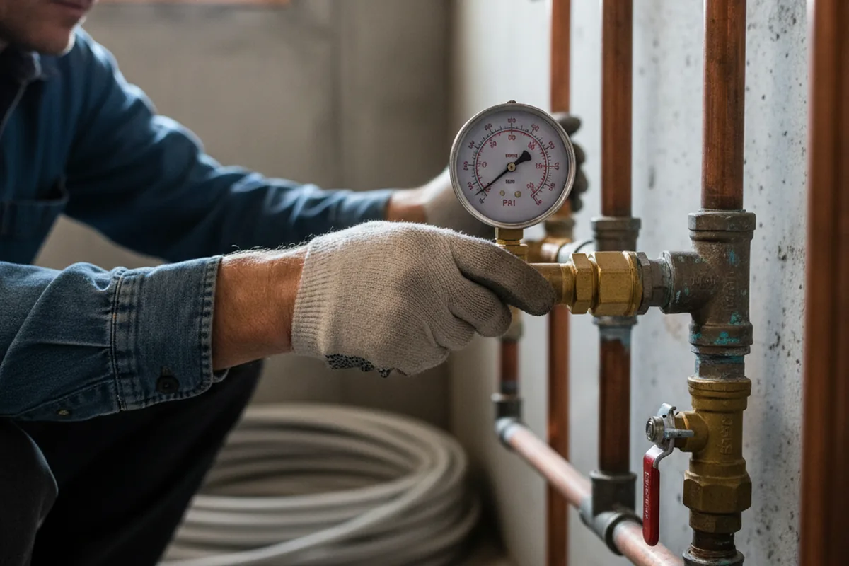 Pressure testing a repaired line during Water Line Repair in Bessemer